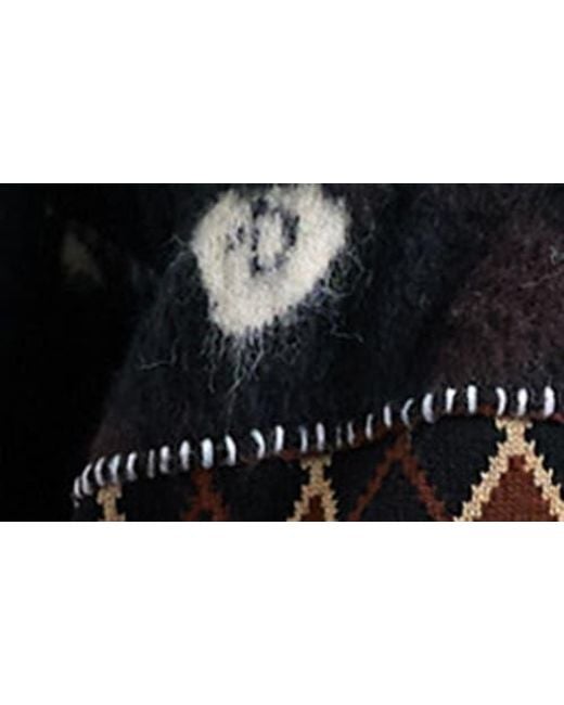 TOPSHOP Black Patchwork Intarsia & Argyle Sweater