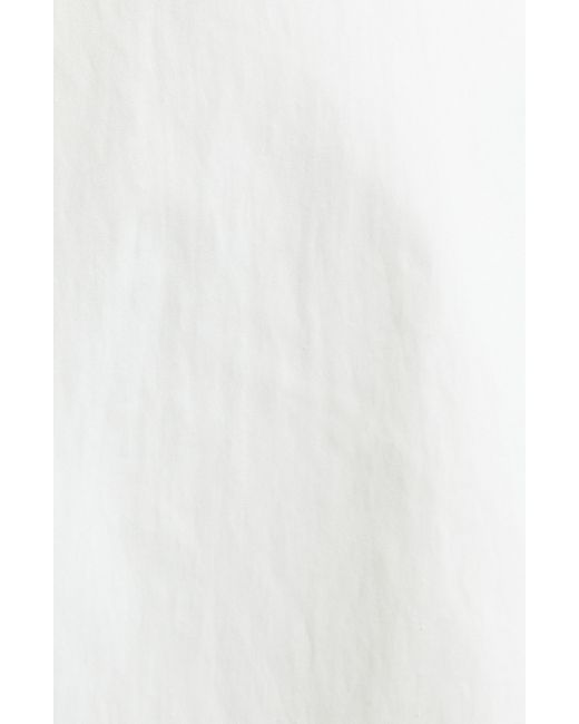Commission White Creased Cotton & Nylon Mini Slipdress