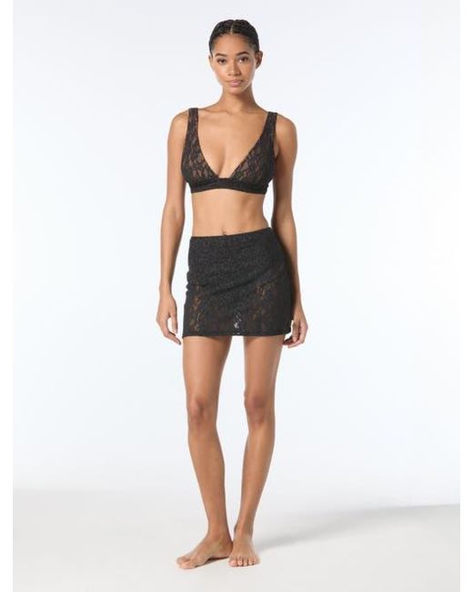 MICHAEL Michael Kors Black Lace Pull On Cover Up Skirt