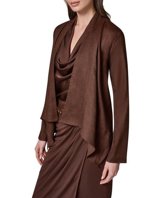 Donna Karan Brown Drape Front Jacket