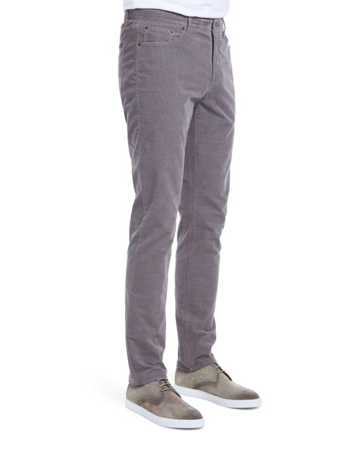 Faherty Brand Gray Stretch Corduroy Pants for men