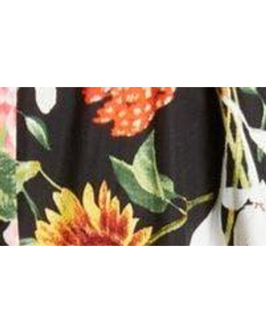 Anne Klein White Floral Tiered Cotton Maxi Dress