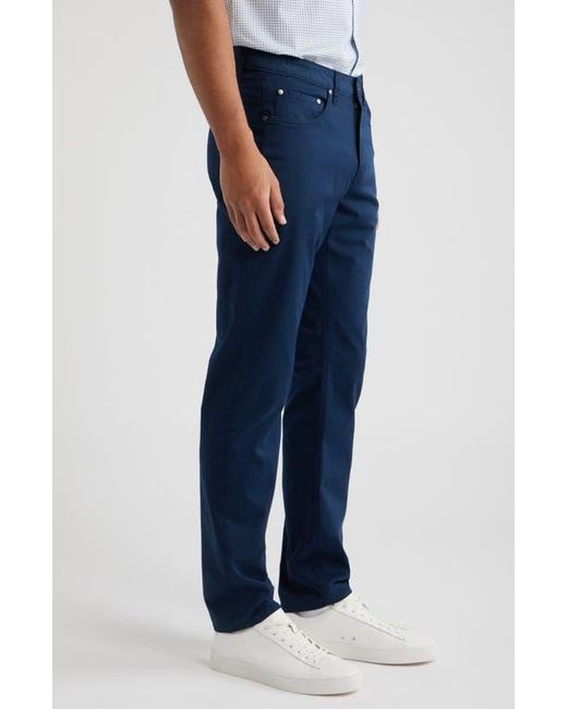 Bugatchi Blue Stretch Cotton Pants for men