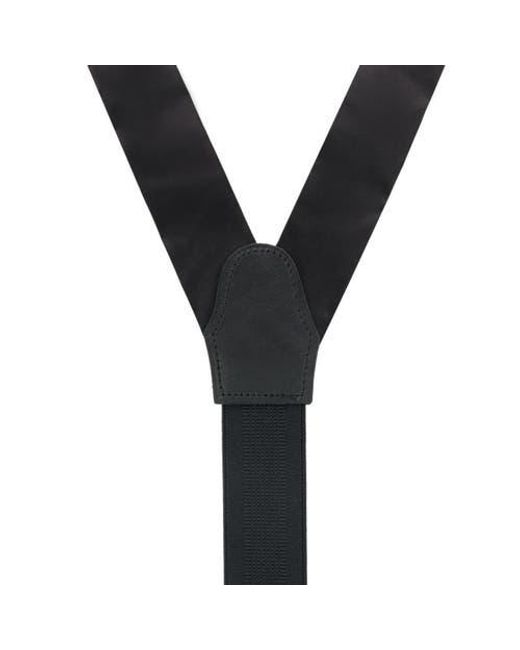 Trafalgar Black Big & Tall Dutton Solid Colored Silk Button End Suspenders for men