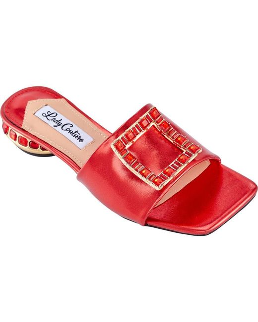 Lady Couture Red Metallic Jewel Sandal