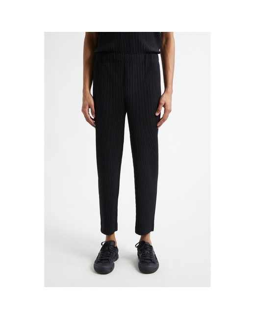 Homme Plissé Issey Miyake Black Basics Pleated Straight Leg Pants for men