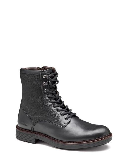 Johnston & Murphy Black Latham Plain Toe Combat Boot for men