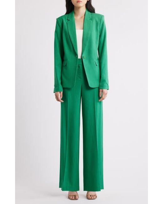 Tahari Green One-Button Blazer