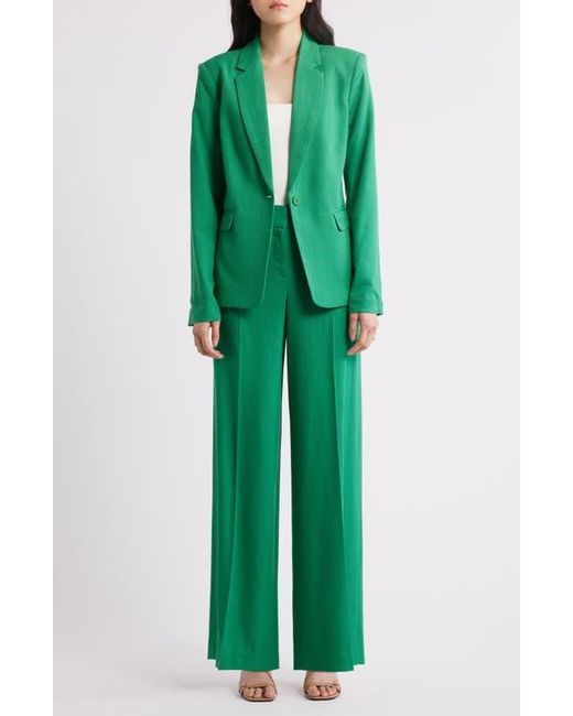 Tahari Green One-Button Blazer