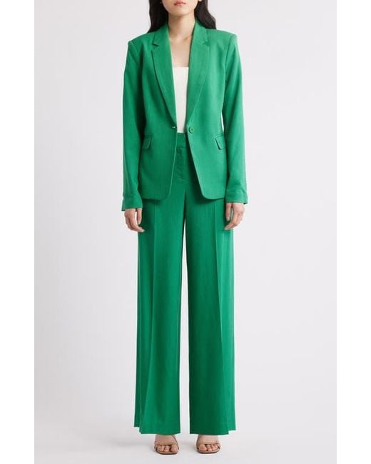 Tahari Green One-Button Blazer