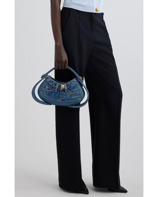 Balmain Blue Medium Jolie Madame Denim Top Handle Bag