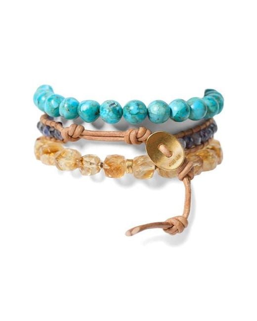 Chan Luu Blue Trinity Bracelet Set