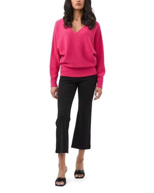 Trina Turk Red Lima V-Neck Pullover Sweater