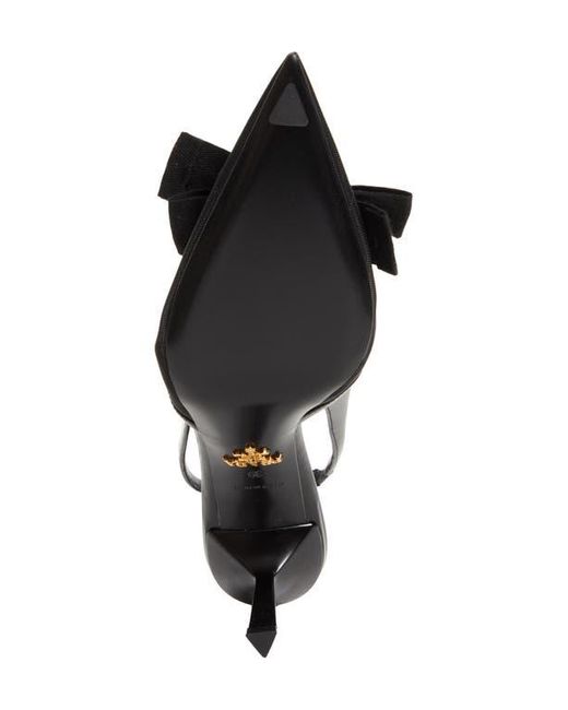Prada Black Mesh Bow Slingback Pump
