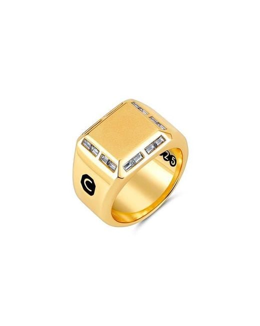 Crislu Metallic Signet Ring for men