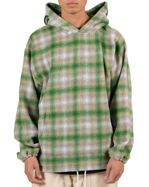 Green plaid clearance hoodie