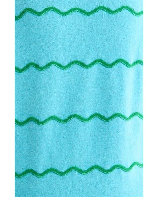Sugarlips Blue Maeverly Wavy Stripe Sweater