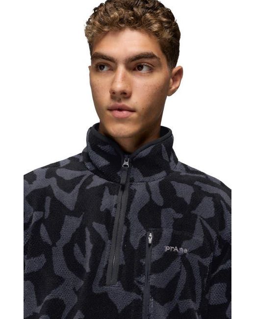 Prana Black Tuff Fluff Fleece Half Zip Pullover for men