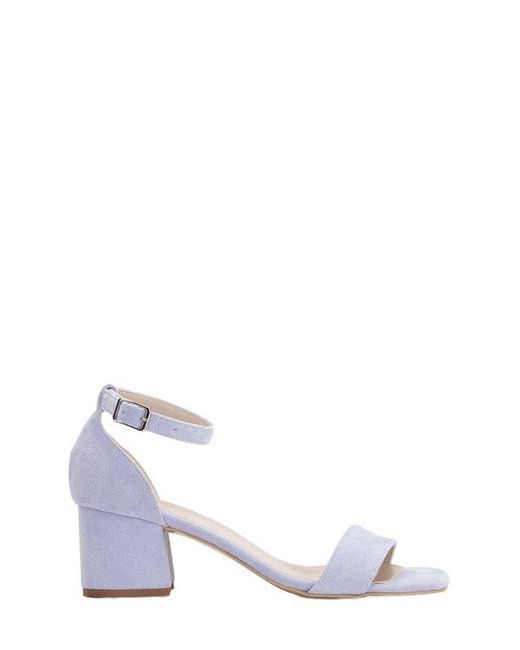 Forever & Always Shoes White Illy Low Block Heel Sandals With Pearls
