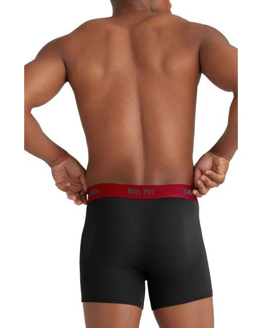 Tommy John Black Second Skin 4-Inch Boxer Briefs for men