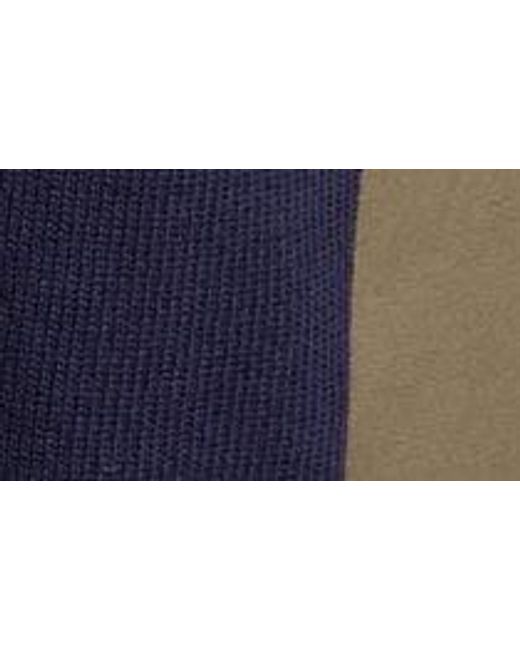 Sacai Blue Cotton Gabardine & Sweater Knit Hybrid Dress