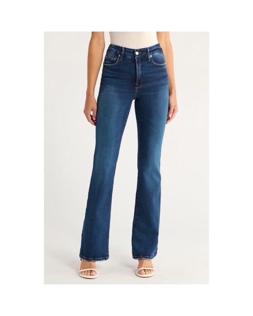 GOOD AMERICAN Blue Soft Tech Bootcut Jeans