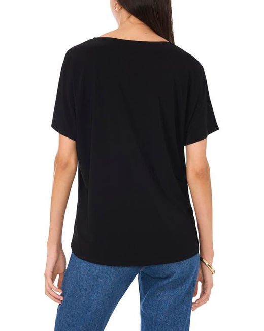 Vince Camuto Black High-Low Relaxed Fit T-Shirt