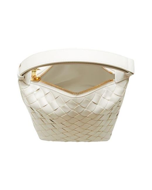 Bottega Veneta White Candy Wallace Intrecciato Handheld Pouch