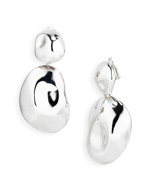 Lelet White Zoe Clip-On Drop Earrings