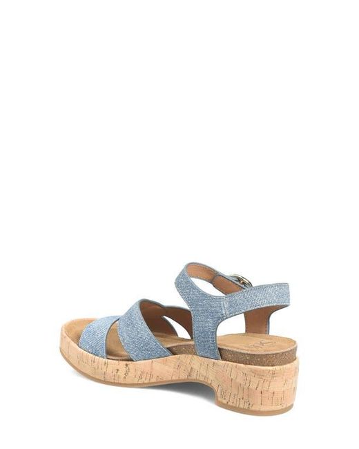 Söfft Blue Capri Ankle Strap Platform Sandal