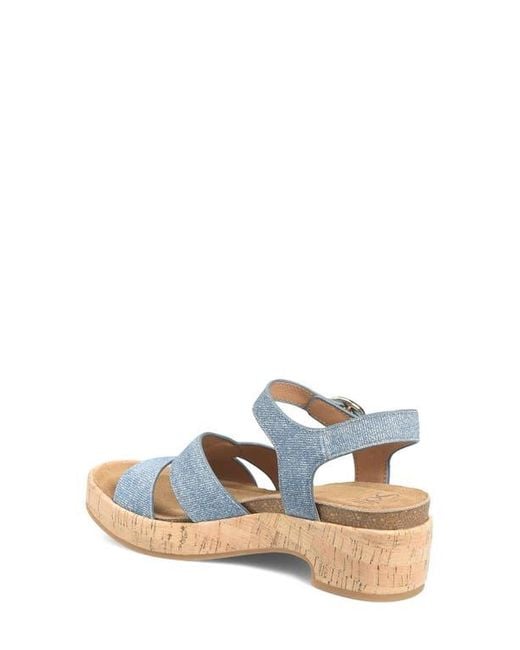 Söfft Blue Capri Ankle Strap Platform Sandal