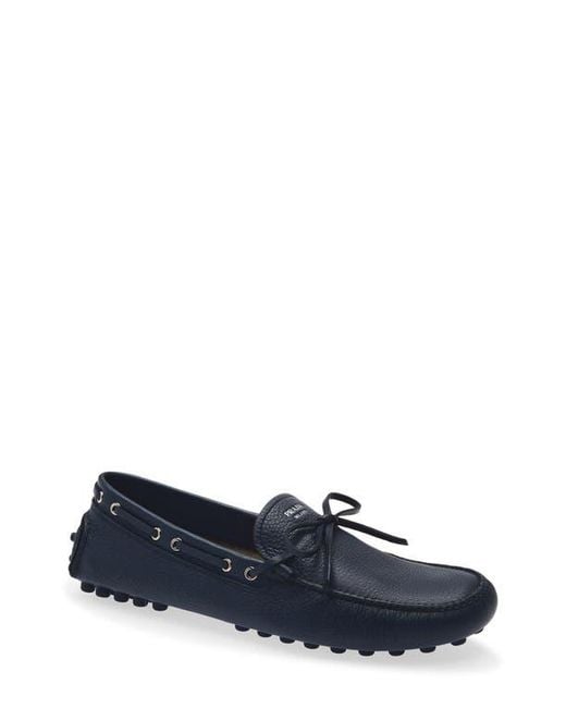 Prada Blue Grid Driving Loafer for men