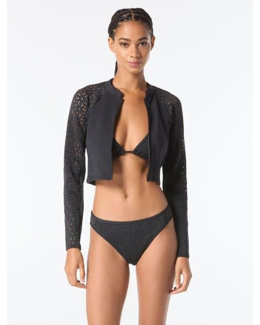 MICHAEL Michael Kors Gray Cropped Rash Guard