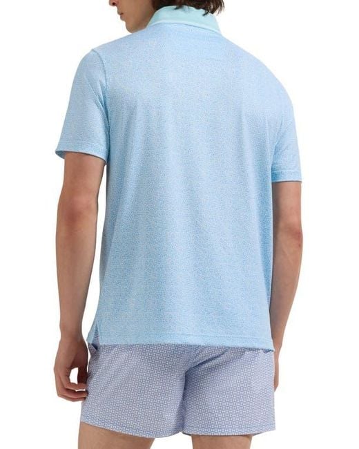 Bugatchi Blue Performance Floral Polo for men