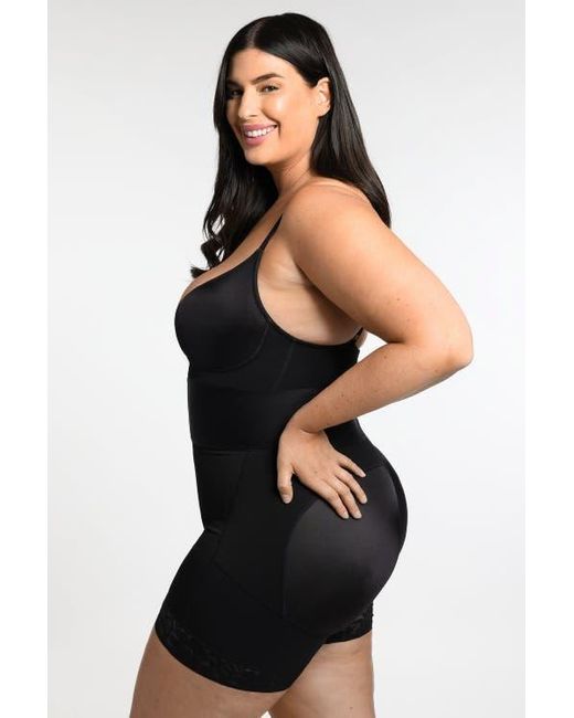 Shapellx Black Airslim Elasticfuse Waistband Shaping Bodysuit
