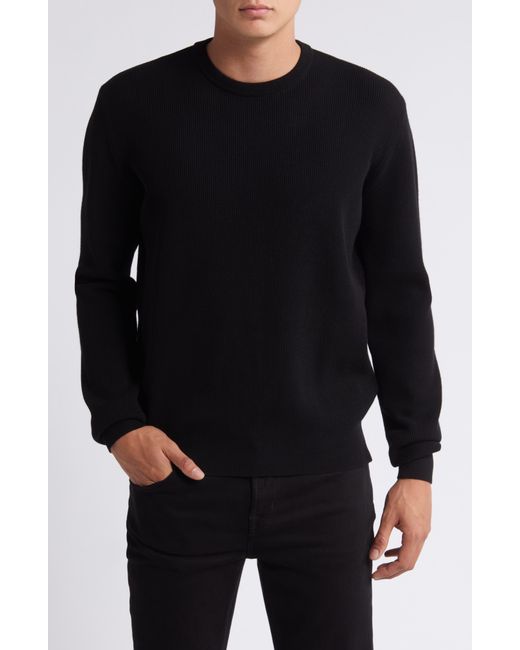 7 For All Mankind Black Luxe Performance Plus Crewneck Sweater for men