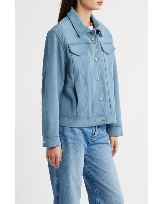 Frye Blue Cow Split Leather Jacket