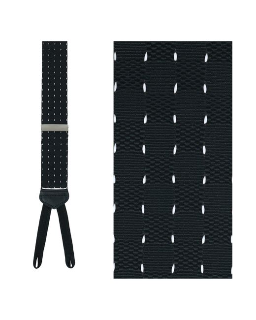Trafalgar Black Pindot Silk Formal Suspenders for men