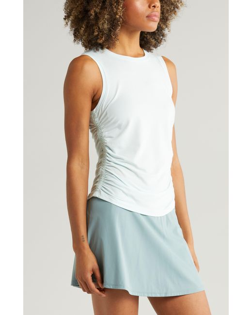 Zella Blue In The Zone Ruched Side Tank