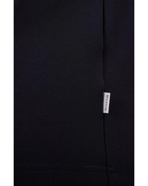Bugatchi Blue Solid Quarter Zip Pullover for men