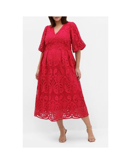 long lace overlay dress Embroidered Lace Overlay Dress M21974 – JAMES & LEO main image 1