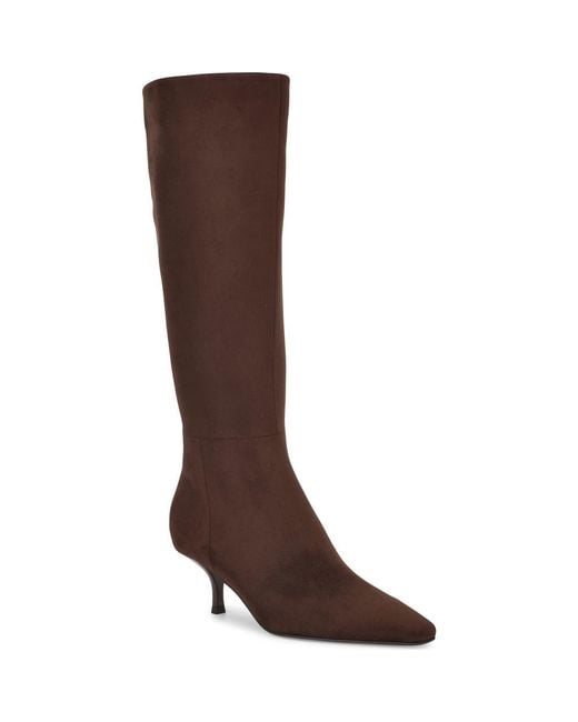 Nine West Brown Havier Knee High Kitten Heel Boot