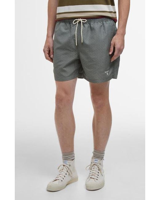 Barbour Gray Shell Swim Trunks for men
