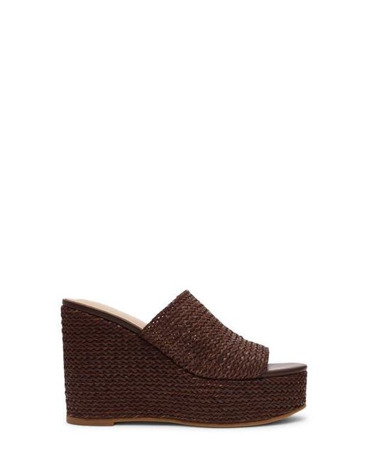 Steve Madden Brown Cassi Platform Wedge Slide Sandal