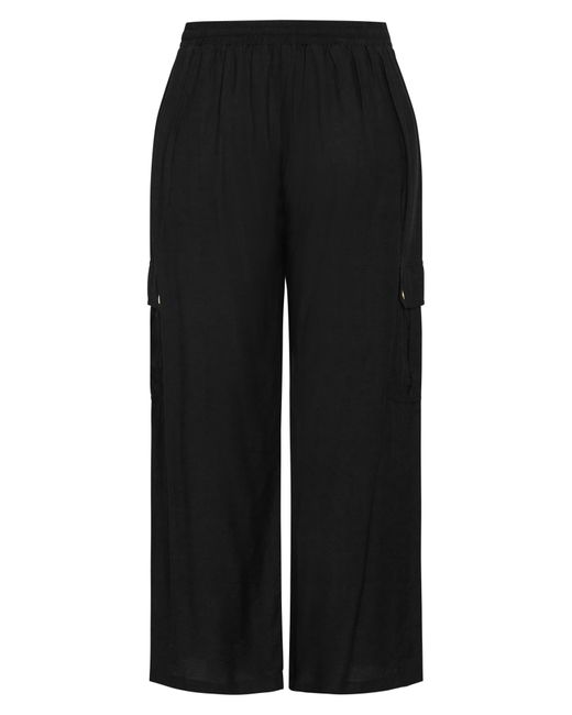 City Chic Black Kasbah Wide Leg Cargo Pants