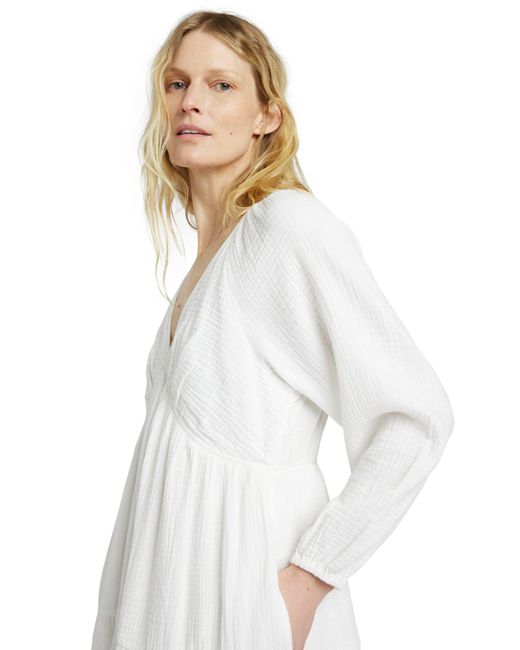 Faherty Brand White Dream Organic Cotton Gauze Midi Dress