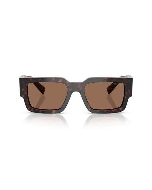 Prada Brown 54Mm Rectangular Sunglasses for men