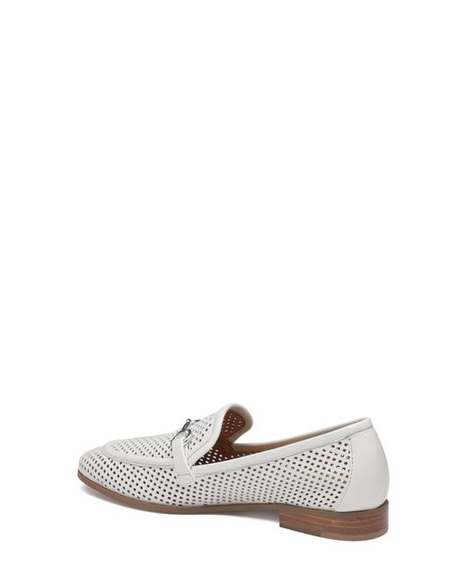 Johnston & Murphy White Ali Perforated Bit Loafer