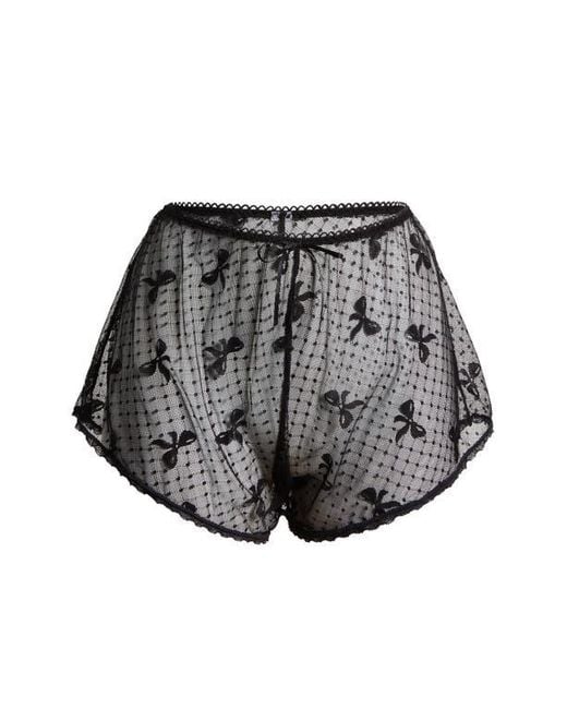 Kilo Brava Brown Bow Dotted Mesh Shorts