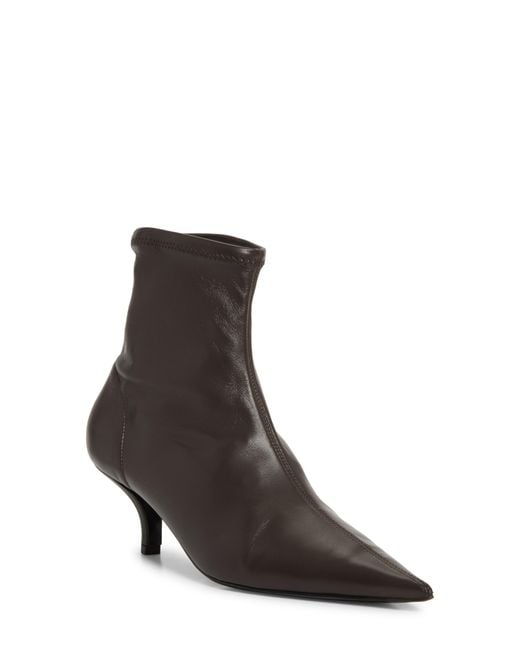 Totême Brown Pointed Toe Sock Bootie